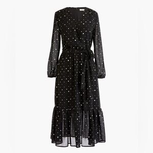 J.Crew Point Sur faux-wrap dress in crinkle chiffon, Size 4
